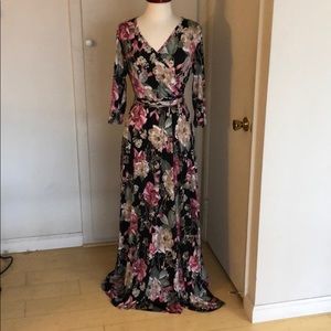 PinkBlush floral sash maxi dress maternity